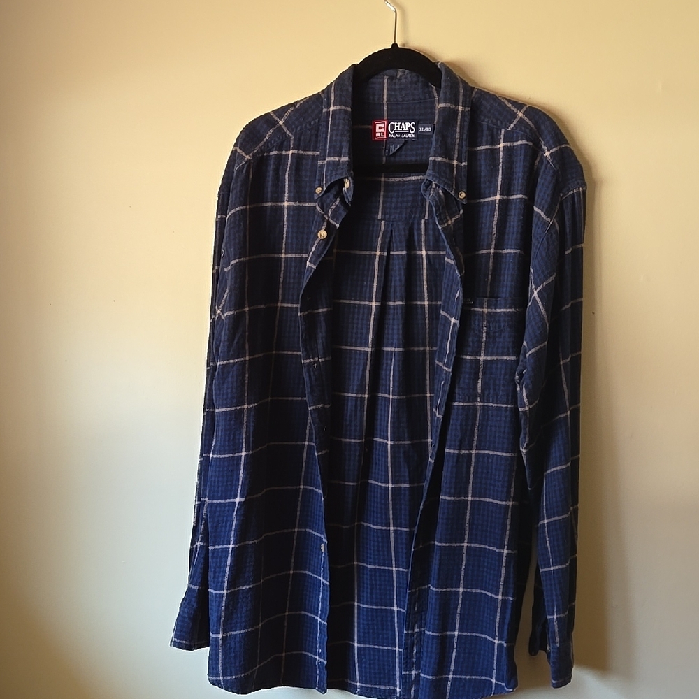 Ralph Lauren Blue Plaid Casual Button Down Shirt